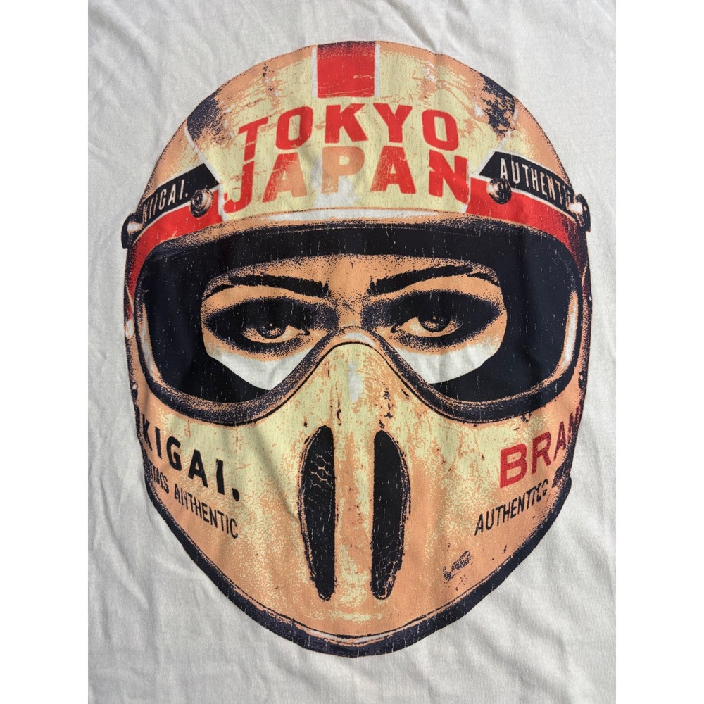 BrandMakers Tokyo Japan Racing Graphic T-Shirt Mens Large Cream Heavyweight New